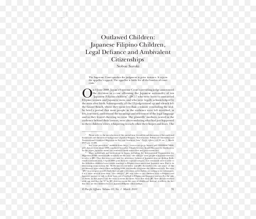 Pdf Outlawed Children Japanese Filipino Children Legal Emoji,Book Where Emotions Are Outlawed And A Child Is Used To Be