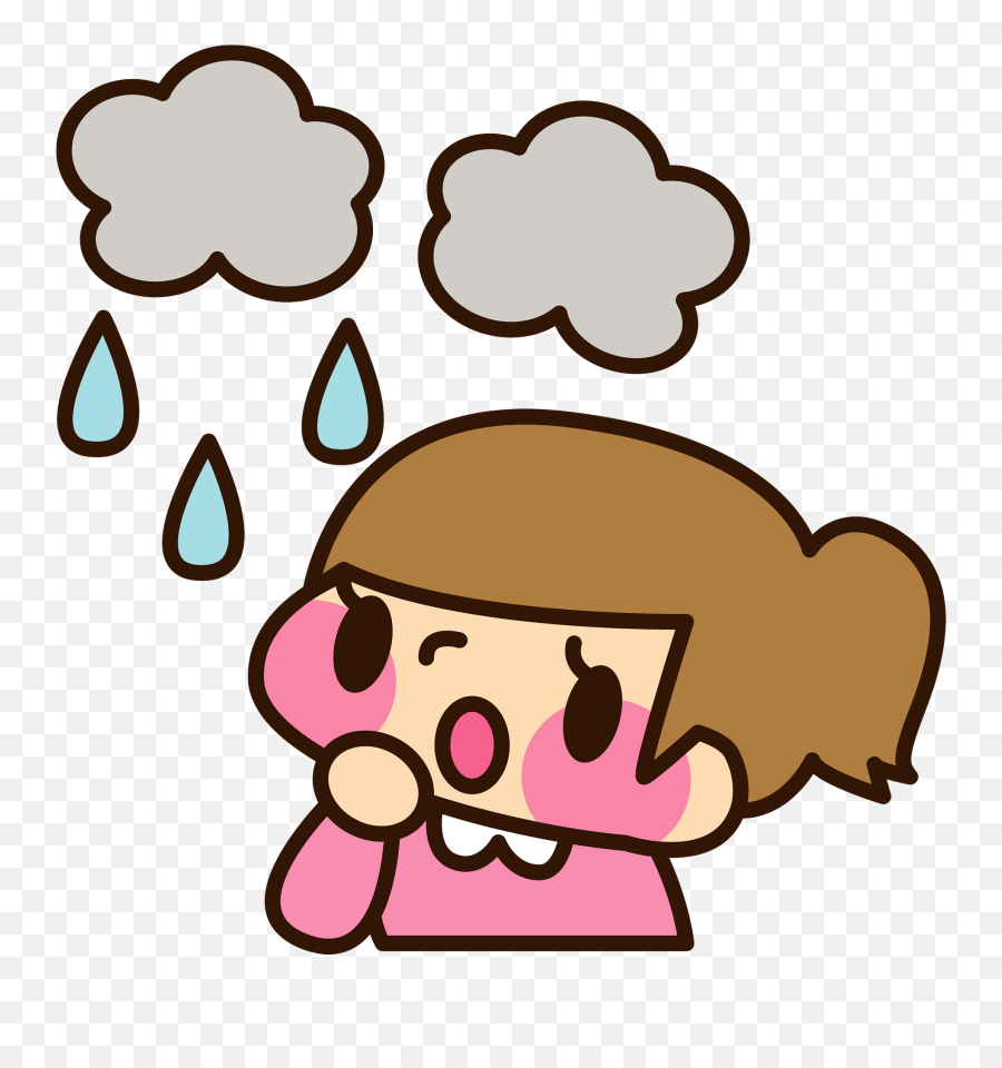 Sabrina Girl Is Upset With The Rain Clipart Free Download - Happy Emoji,Raining Emoji