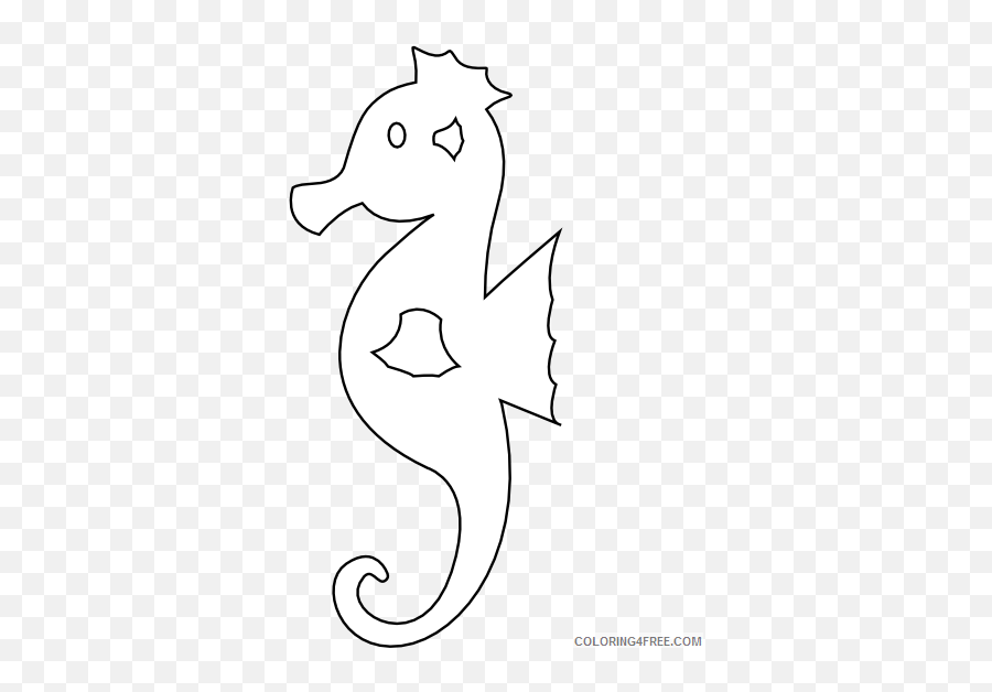 Seahorse Outline Coloring Pages - Dot Emoji,Seahorse Emoji