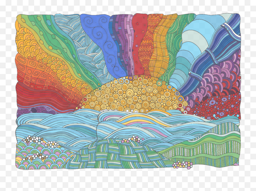 7 Aspects Of Consciousness U2014 Zenful Day U2014 Upgrade Your Zen - Zentangle Sun In Color Emoji,Emotion Painting