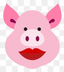 Pig With Lipstick Icons Emoji,Pig Emoji