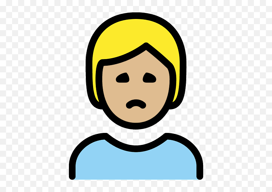 Person Frowning Emoji Clipart - Blond Png Download Full,Person Emojiu