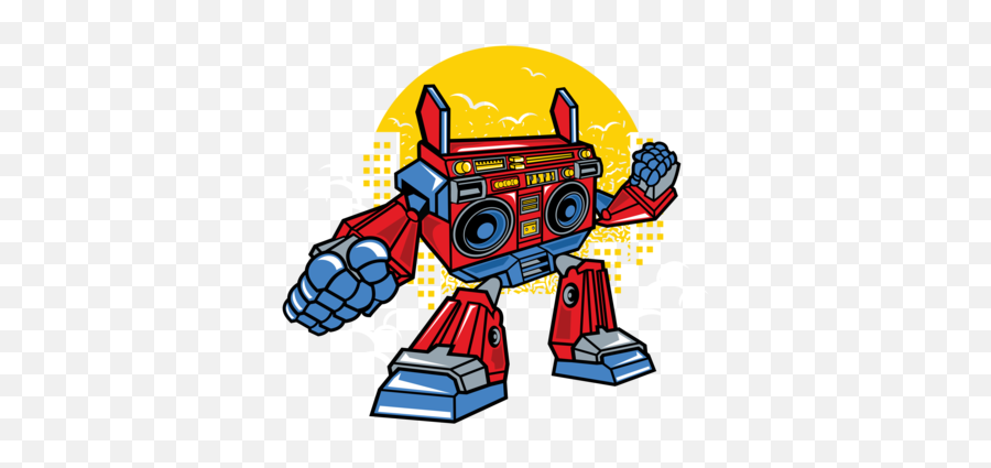 Old School Boombox Robot T - Shirt Emoji,Surprised Oldschool Emoji