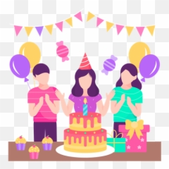 Premium Birthday Girl 3d Illustration Download In Png Obj Emoji,Celebrate Birtgday Emoji