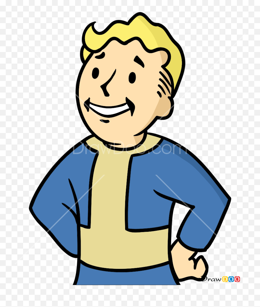 How To Draw Vault Boy Fallout - Fallout Shelter Boy Png Emoji,Vault Boy Emotions