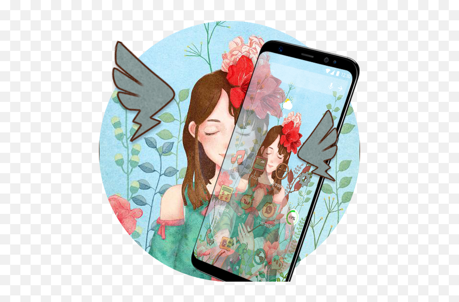 Green Girl - Cartoon Theme U2014 Lietotnes Pakalpojum Google Play Smartphone Emoji,Fairy Emoji Android