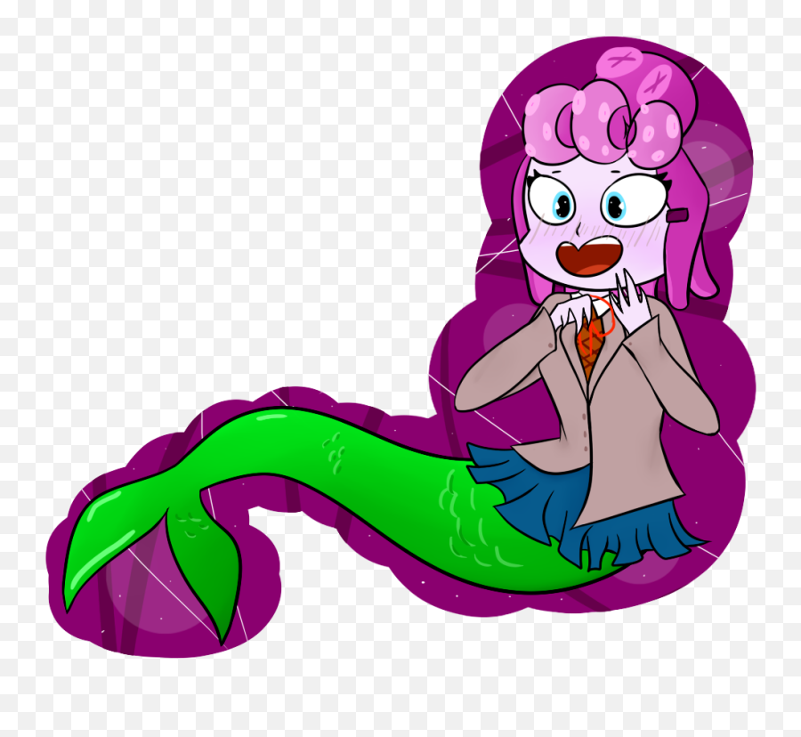 Mermaid Clipart Cove - Ddlc Mermaid Emoji,Doki Doki Literature Club Emoticon