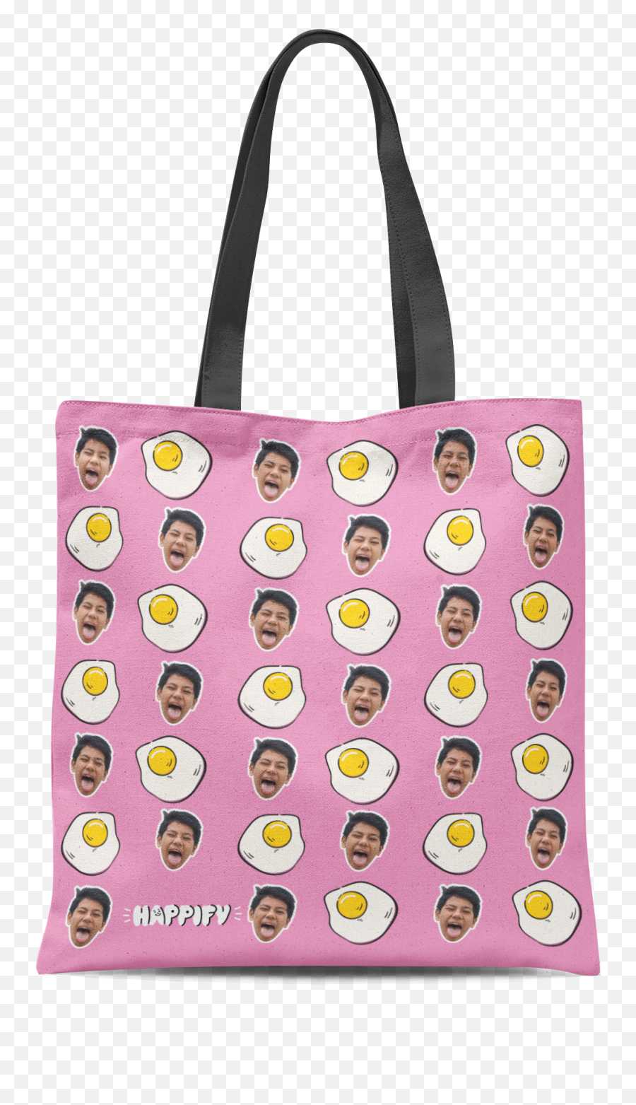 Sunny Side Up Eggs Custom Face Bag - Tote Bag Emoji,Emoticons Sweat On Side Of Face