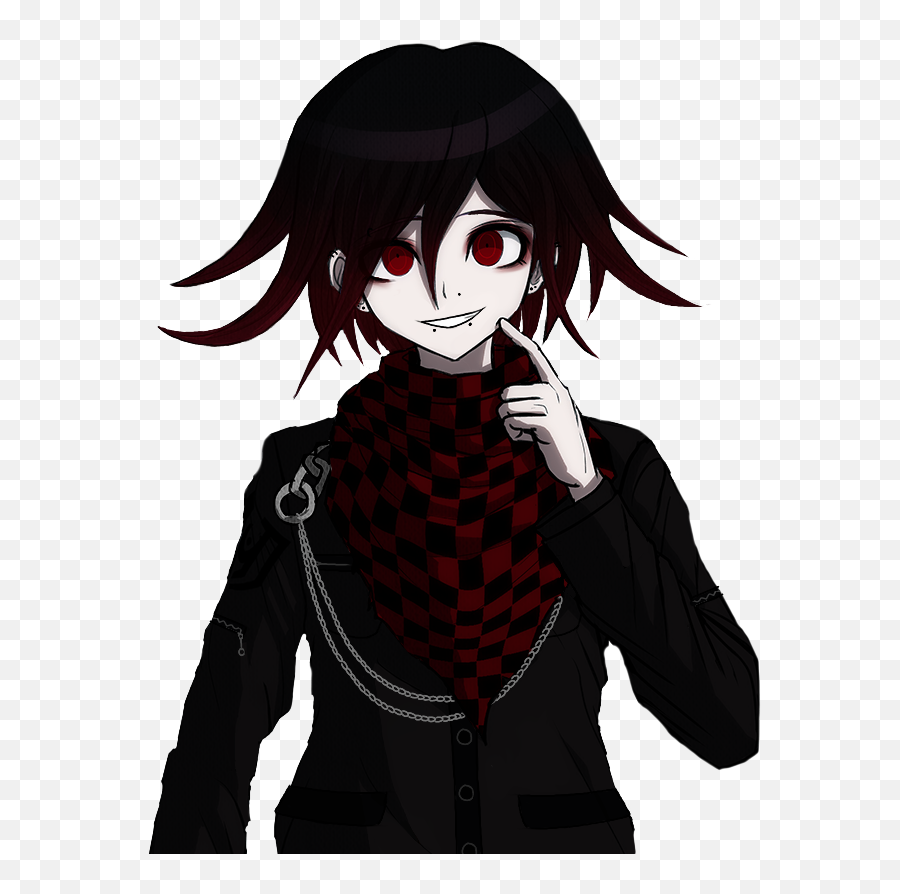 Goth Kokichi Sprite Edit With Red Eyes And Piercings Black - Kokichi And Tsumugi Color Swap Emoji,How To Put Emotion Into Eyes Manga