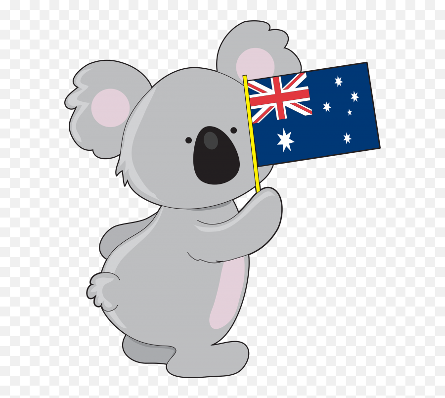Koala Lemon Lion Png - Koala Holding Australian Flag Clipart Australian Flag And Koala Emoji,Koala Emoji Png