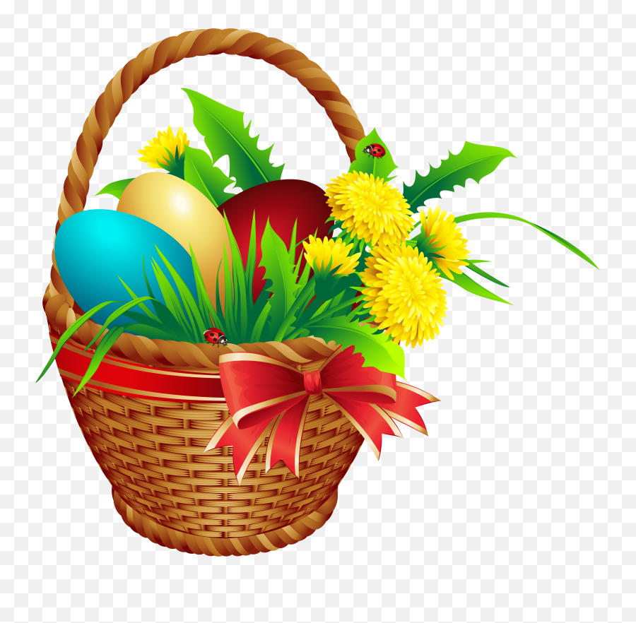 Easter Basket Png Clip Art Image - Clipart Easter Basket Emoji,Easter Basket Emoji