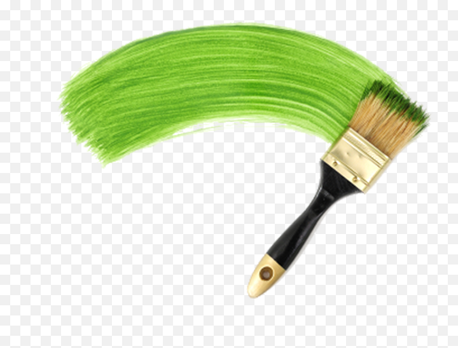 Green Paint Brush Png Transparent - Paint And Brush No Background Emoji,Girl With Paintbrush Emoji