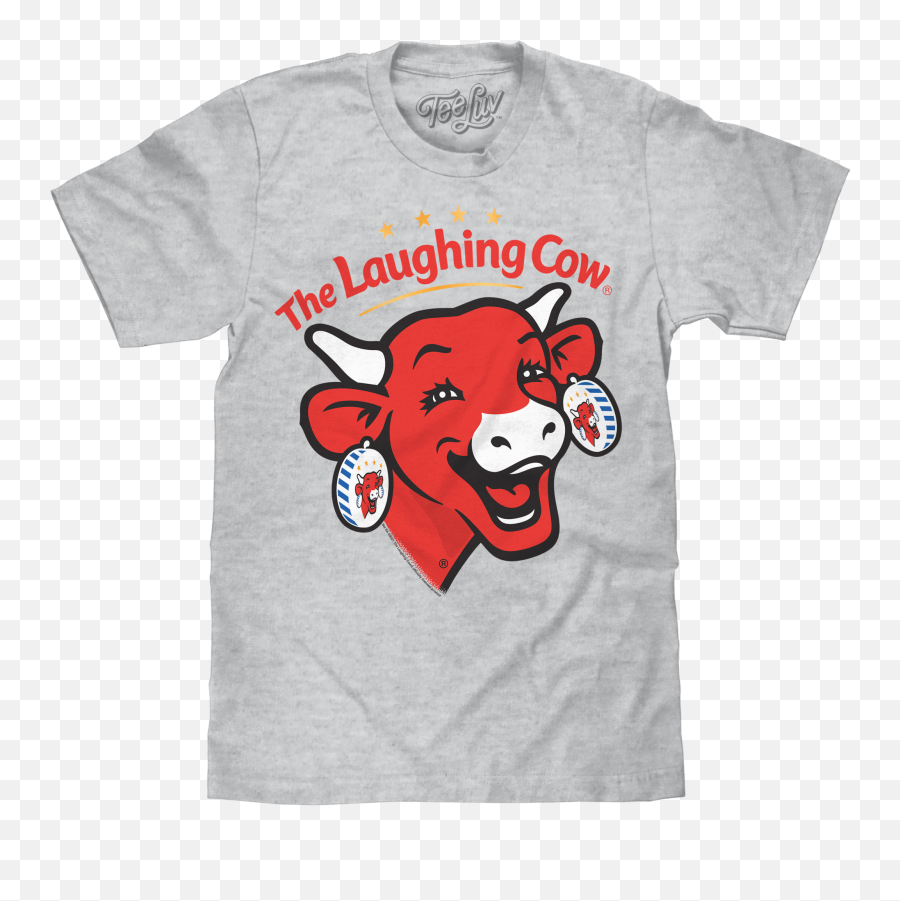 The Laughing Cow Cheese Logo T - Shirt Athletic Gray Heather Laughing Cow Cheese Emoji,Laughing & Crying Emoji