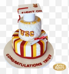 Stacked Grad Hat With Diploma Cake - Usc Cake Emoji,Chase Emoji Cake