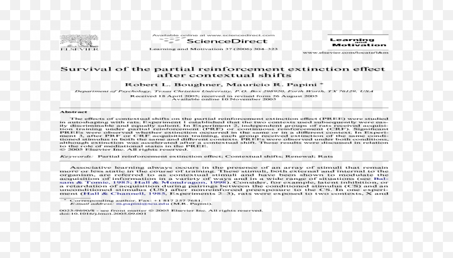 Survival Of The Partial Reinforcement Extinction Effect After Emoji,Chapter 12 Emotions Tcu Survival Of The Partial Reinforcement Extinction Effect After Emoji,Chapter 12 Emotions Tcu