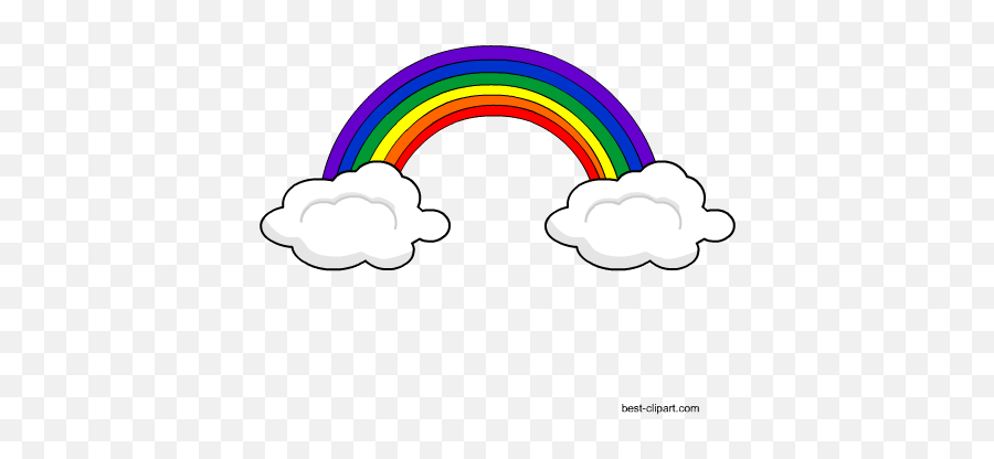 Free Png Cloud Clip Art - Rainbow On Two Clouds Png Emoji,Emoji Gift Clouds