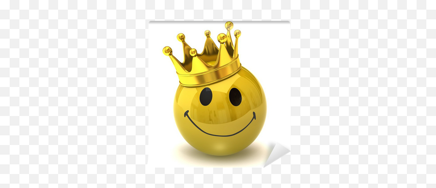 Happy Smiley With Crown Wall Mural - Customer As A King Emoji,Tiara Emoticon