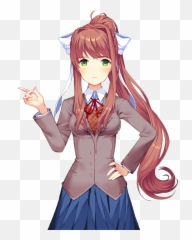 Doki Doki Literature Club - Monika Ddlc Emoji,Doki Doki Literature Club Emoticon