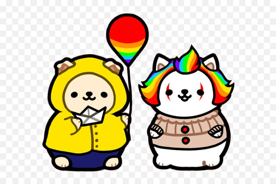 George Pennywise Cat Kitty Sticker - Pennywise And Georgie Kawaii Emoji,Pennywise Emoji