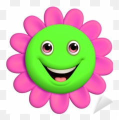 3d Cartoon Cute Flower Sticker U2022 Pixers - We Live To Change Cute Flower Cartoon Emoji,Flower Emoticon.