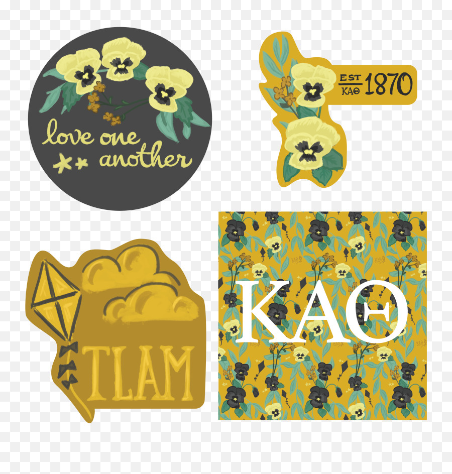 Kappa Alpha Theta Sticker Pack - 4 Kappa Alpha Theta Kite Symbol Png Emoji,Hobi Keychain Rainbow Emoticon