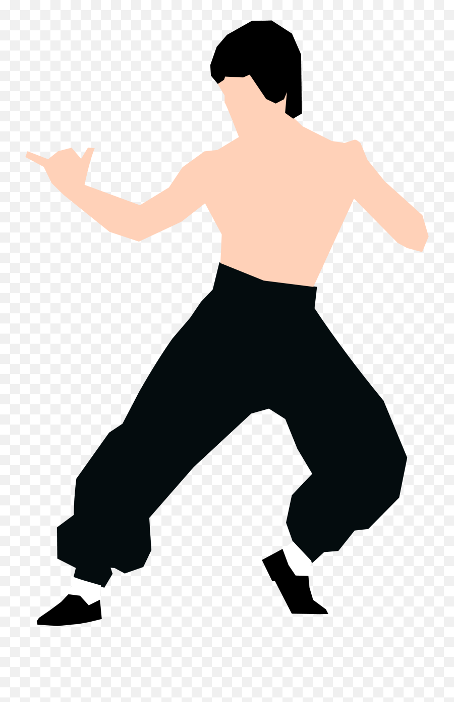 Fighter Training Bruce Lee Drawing Free - Bruce Lee Silouette Png Emoji,Emotion Can Be The Enemy Bruce Lee