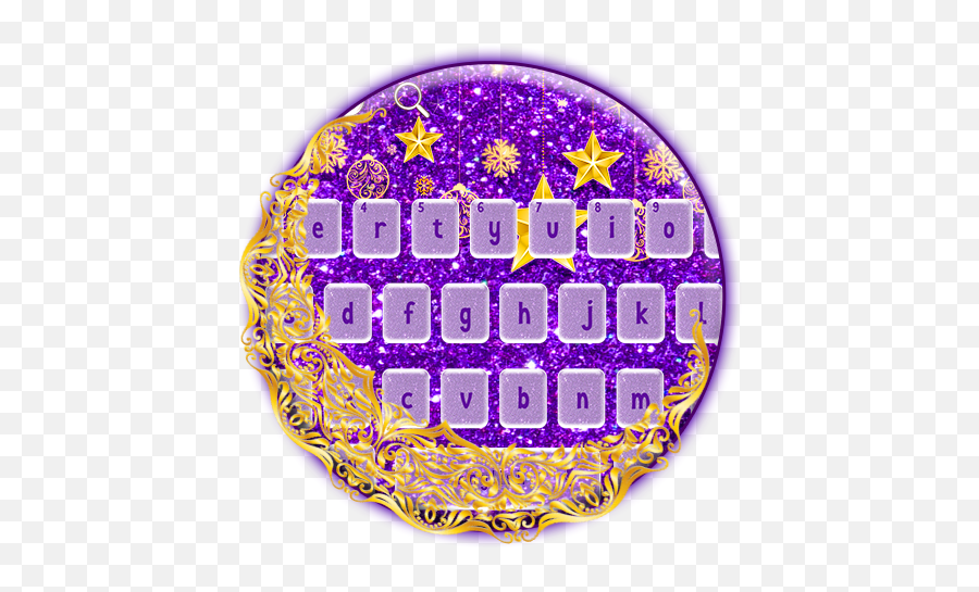 Purple Golden Glitter Moon Keyboard - Apps On Google Play Dot Emoji,Moon Emoji Valentine