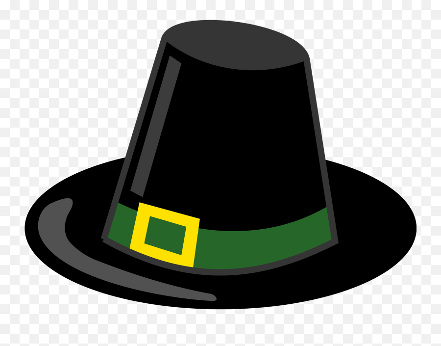 Pilgrim Hat With Green Band And Gold Buckle Clipart Free Emoji,Emoticon With Sombrero