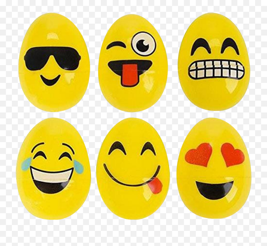 Plastic Easter Egg Hunt Set Emoji Faces 48 Count,Egg Emoji??s