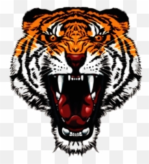 Download Tattoo Tiger Angry Orange Open - Angry Tiger Face Png Emoji,Tiger Face Emoji