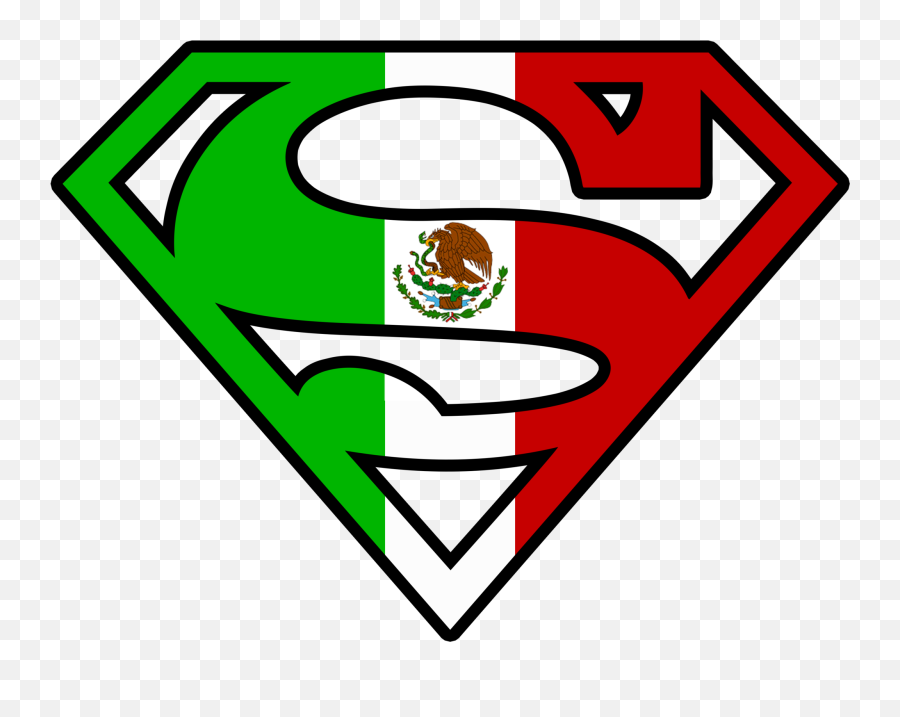 Clip Art Flag Of Mexico - Mexican Superman Logo Emoji,Bandera De Mexico Emoji