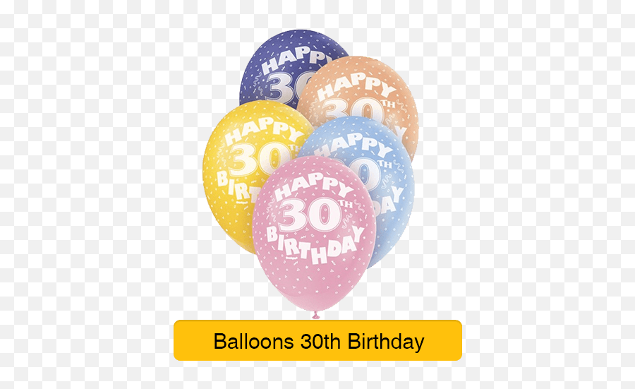 Age 30 - 30th Birthday U2014 Edu0027s Party Pieces Transparent 70th Birthday Balloons Emoji,Emoji Birthday Invites
