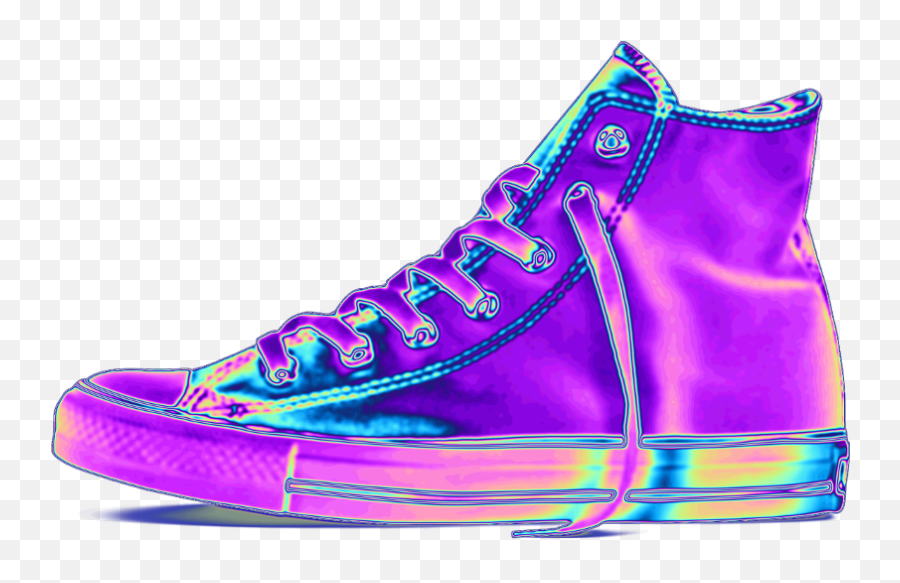 Converse Sneaker Shoe Holo Holographic Purple - Holographic Sneaker Emoji,Emoji Converse