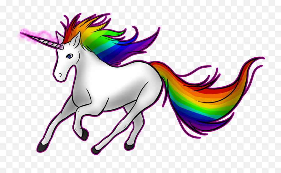 Unicorn Horn Rainbow Clip Art - Running The Horse Png Unicorn Clipart Transparent Emoji,Horse Horn Emoji