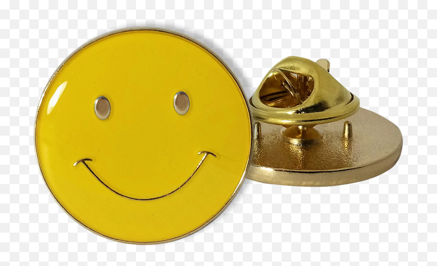 Badge Yellow Smile - Enamel Happy Emoji,Unsure Emoticon