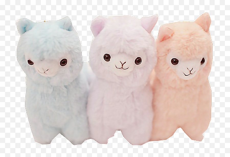 Teddy Alpaca Pastel Cute Kawaii Sticker - Soft Emoji,Peach Emoji Plush