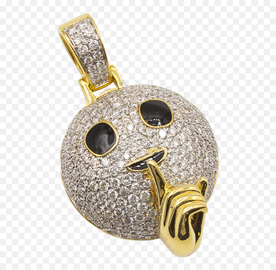 Dije Emoji Shhh Con Diamante Christmas Ornaments Holiday - Solid,Emoji Christmas Ornaments