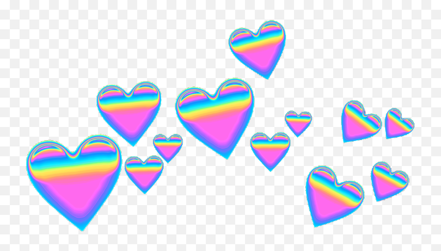 Purple Heart Emoji Crown Png Clipart - Pink Purple Blue Heart Emoji,Rainbow Emoji