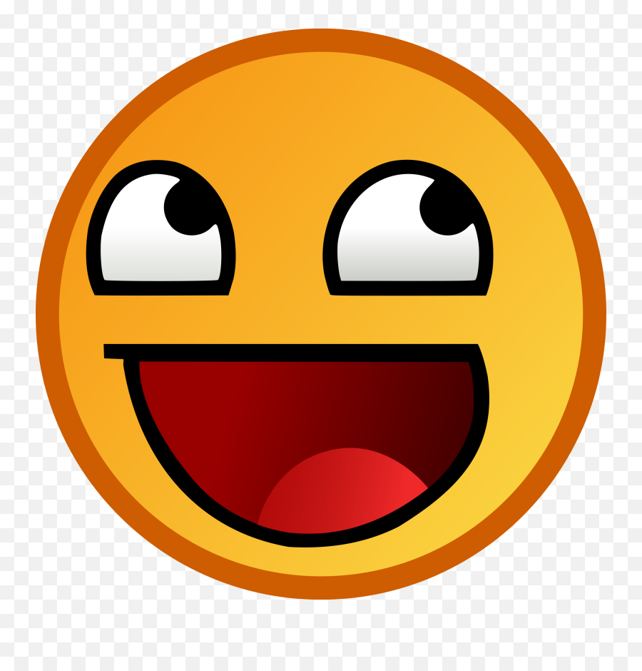 Awesome Face Epic Smiley - Open Mouth Happy Face Emoji,Cringe Emoticon