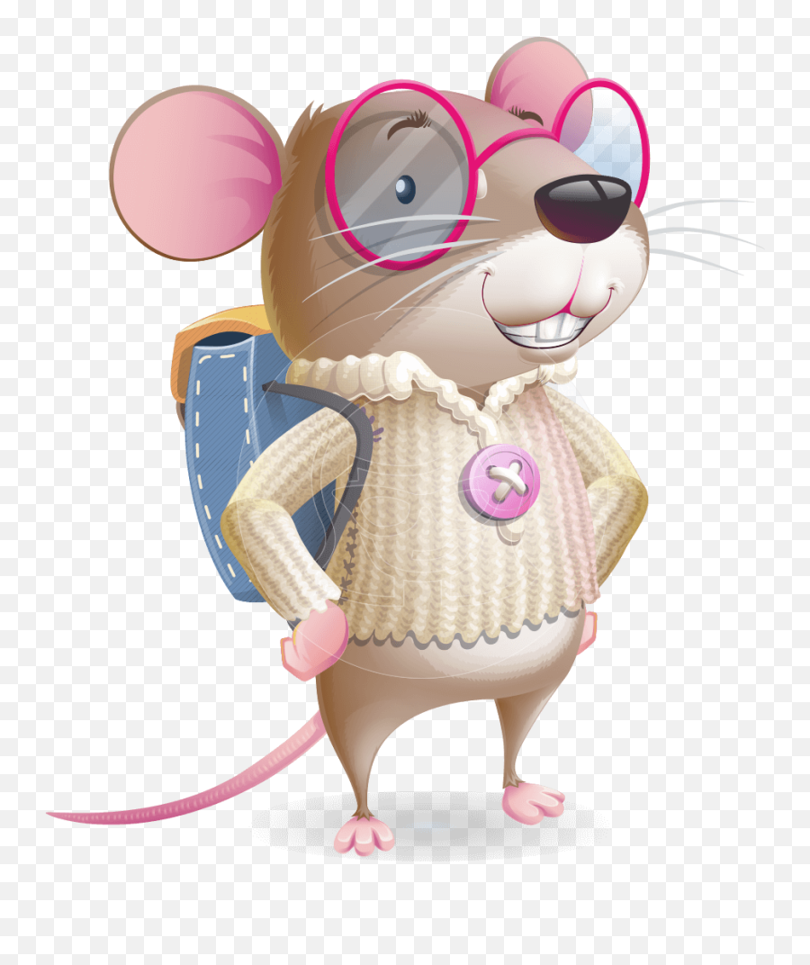 Student Mouse Kid Cartoon Vector Character Graphicmama - Student Mouse Kid Cartoon Vector Character Emoji,Animal Emotions Cartoon