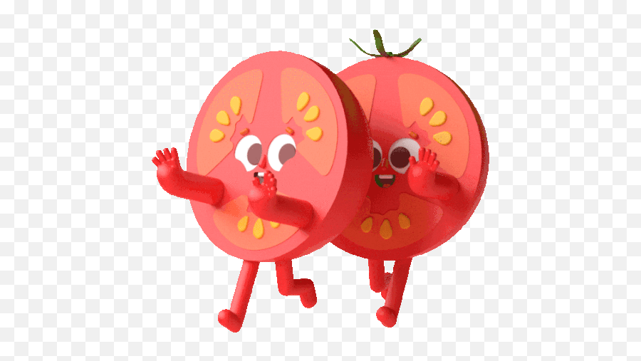 Tomato Halves Playfully Run Together Sticker - The Other Emoji,Tomato Emojis