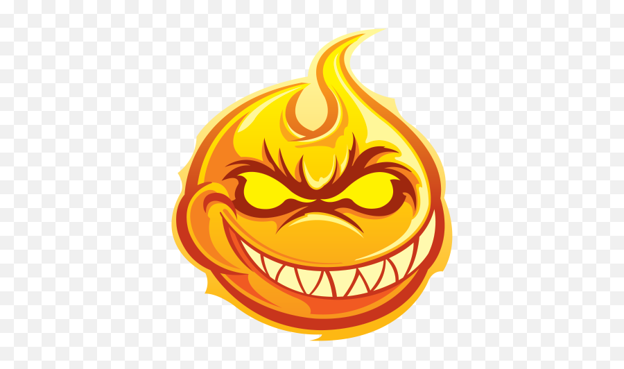 Printed Vinyl Flame Cartoon - Happy Emoji,Flame Emoticon