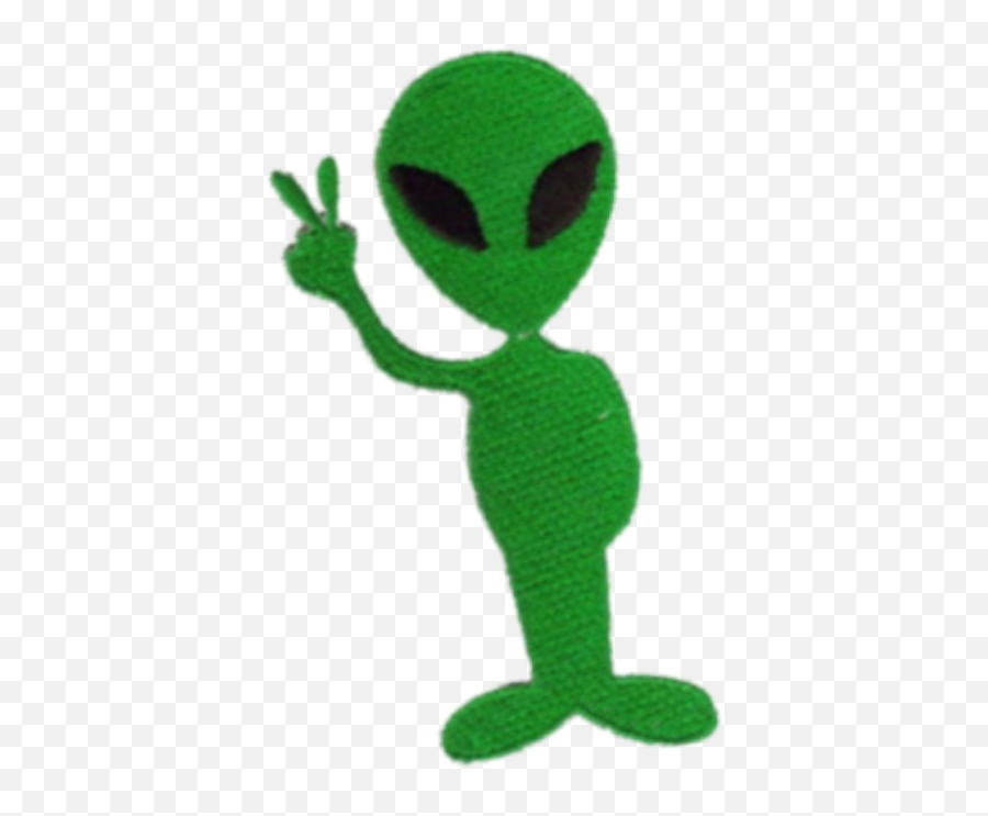 Alien Patch Sew Design Chill Vibes - Alien Peace Sign Emoji,Alien Emoji Patch