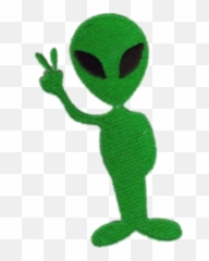 Alien Patch Sew Design Chill Vibes - Alien Peace Sign Emoji,Alien Emoji Patch