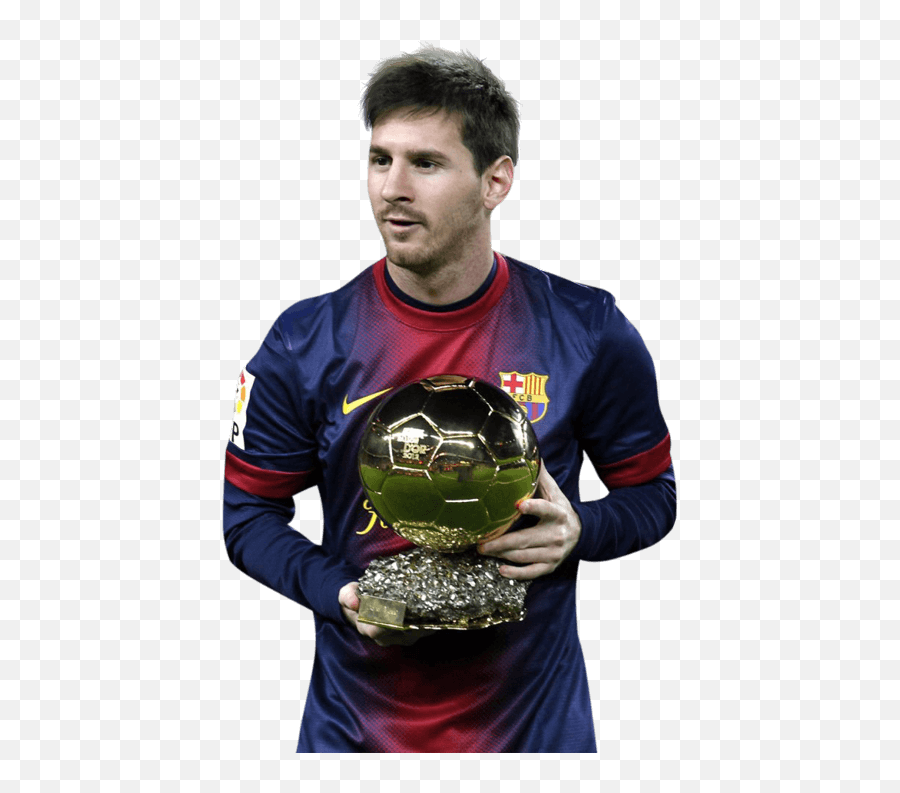 Messi Png Fifa Ballon Dor Trophy - Messi With Ballon Dor Png Emoji,Man Football Trophy Emoji