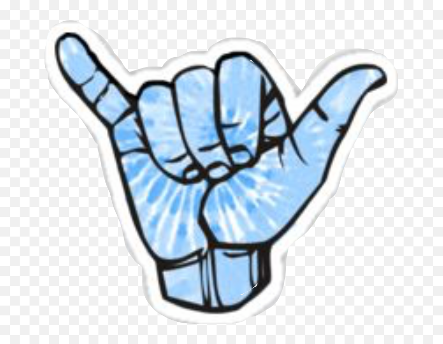 Hangloose Blueaesthetic Sticker By Alyssa Johnson - Hang Loose Emoji,Hang Loose Emoji Png