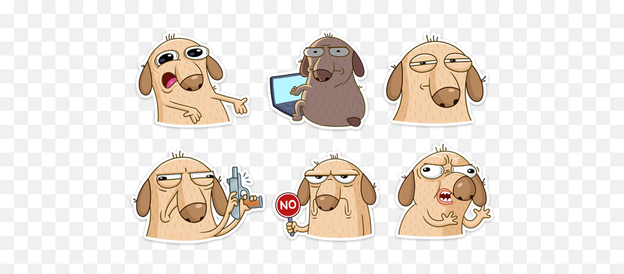Download Set Of Stickers Diggy Vk Free - Diggy The Dog Stickers Emoji,Skype Dog Emoji