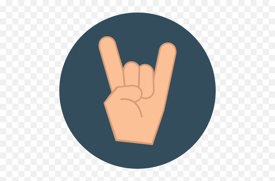 Hand Gesture Heavy Metal Rock - Rock And Roll Hand Sign Circle Emoji,Heavy Metal Fingers Emoticon Facebook
