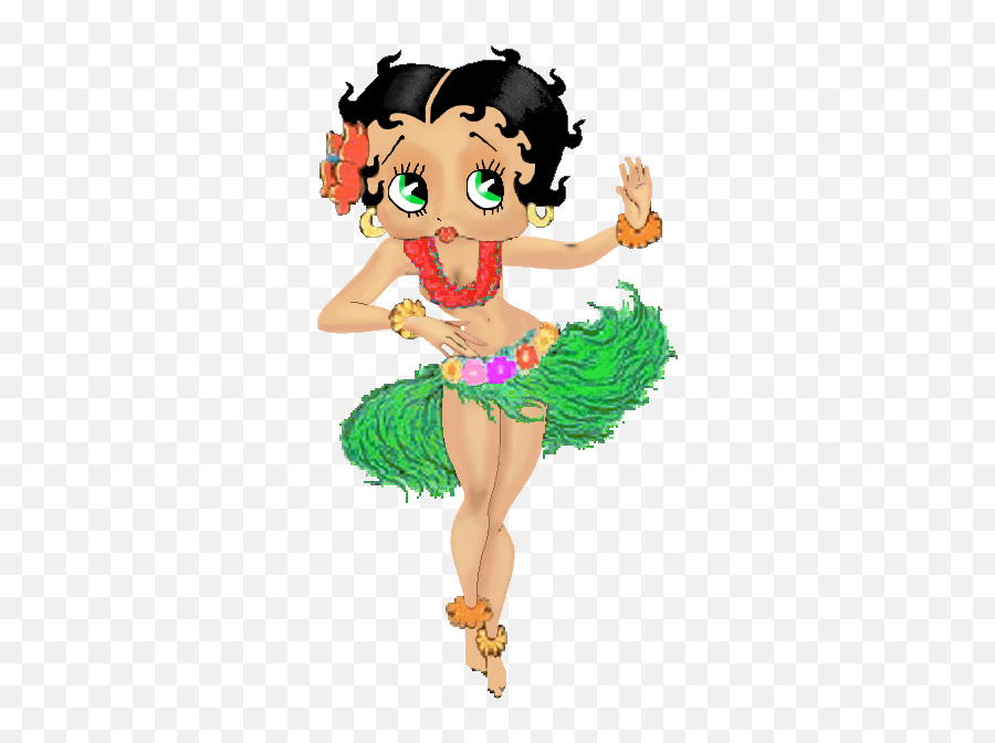 Hula Betty Boop - Hawaiian Hula Betty Boop Emoji,Emoticons With Hula Girls And Leis