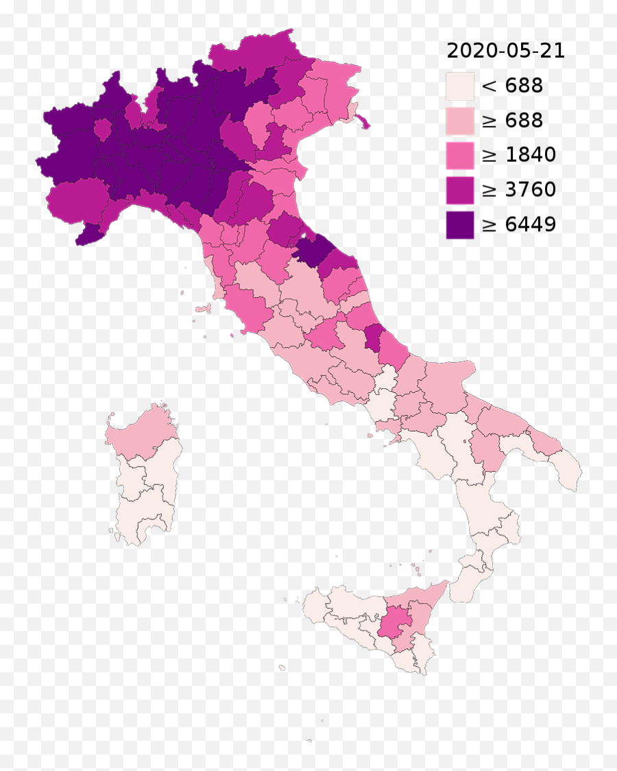 May 2020 - Italy Map Covid Emoji,Till There Was You Emotion Map